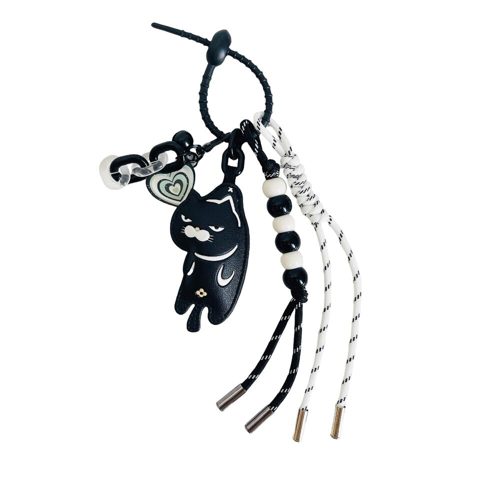 4236 Cute Funny Cat Braided Keychain Bag Charms for Handbag Purse Backpack